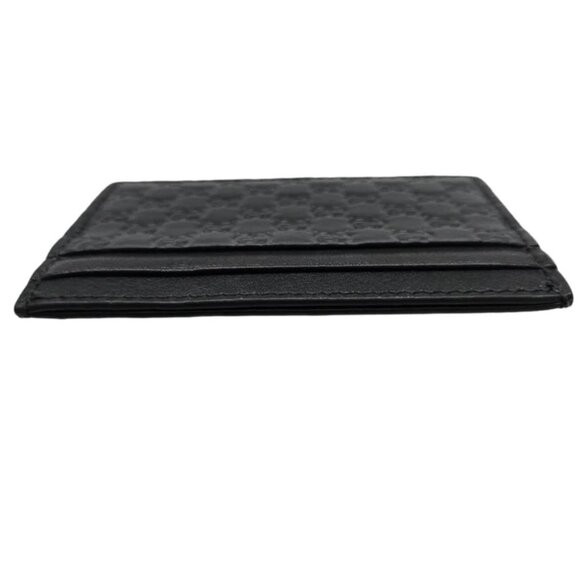 GUCCI Black Leather Guccissimo Card Holder - Picture 3 of 12